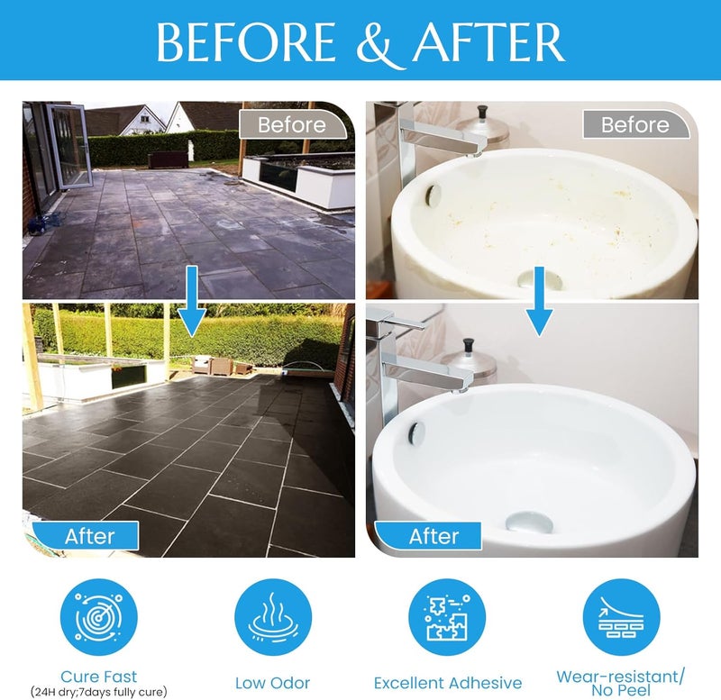 DWIL Tub and Tile Refinishing Kit, Quick-Dry Tile Paint for Wall & Floor, Sink Bathtub Paint for Bathroom, Kitchen, Toilets, Water Based, Semi-Gloss White, 50-55sq.ft, 33oz - Image 5